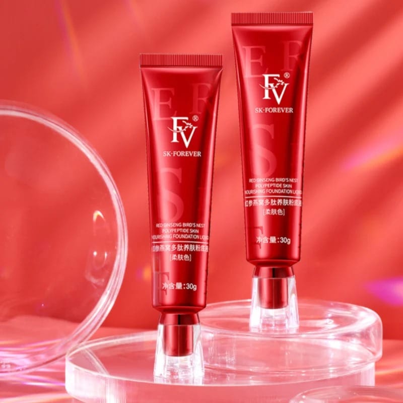FV Foundation Tube China Red Original (Ivory) Oil Absorb Liquid Foundation Best Tube Foundation Full Coverage Base 30g ( Original ) .