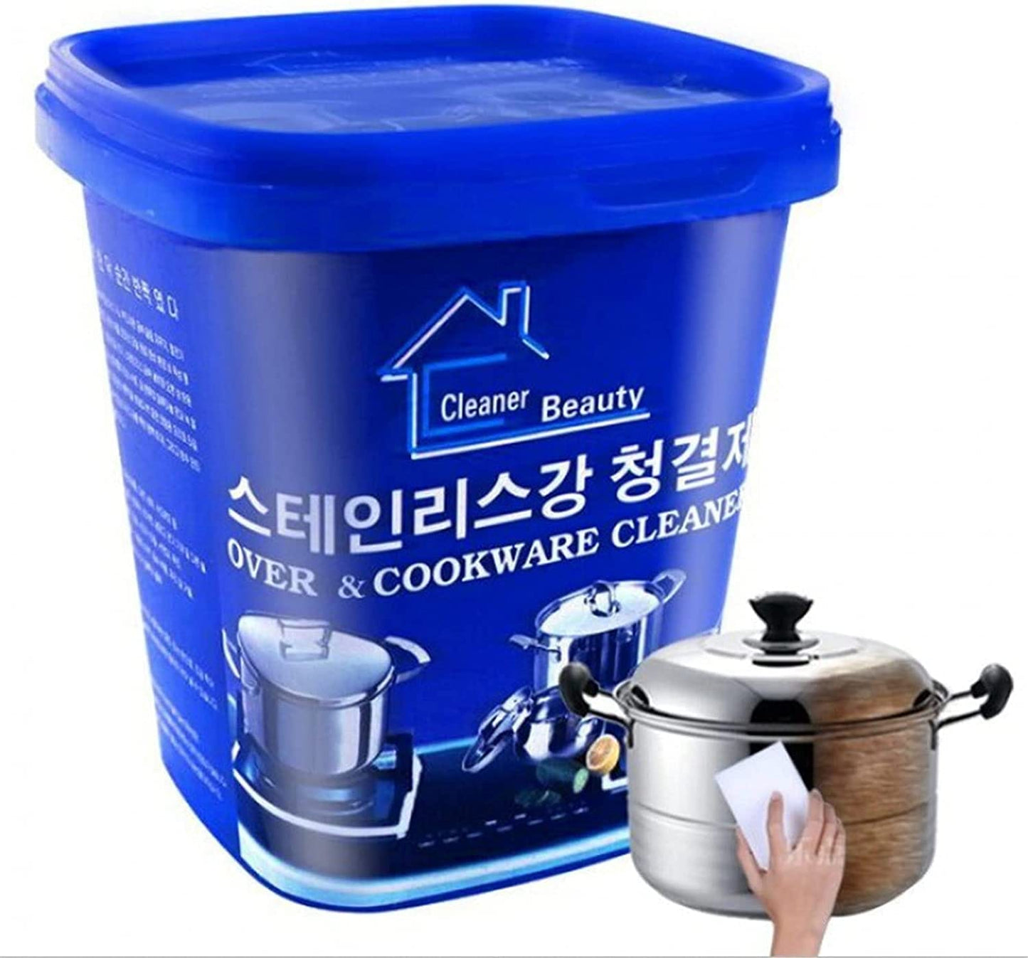 Oven&Cookware Korean Cleaner Stainless Steel Cleaning Paste Multi-Purpose Cleaner&Polish Cleaning Gel for Removing Rust 500 gram weight