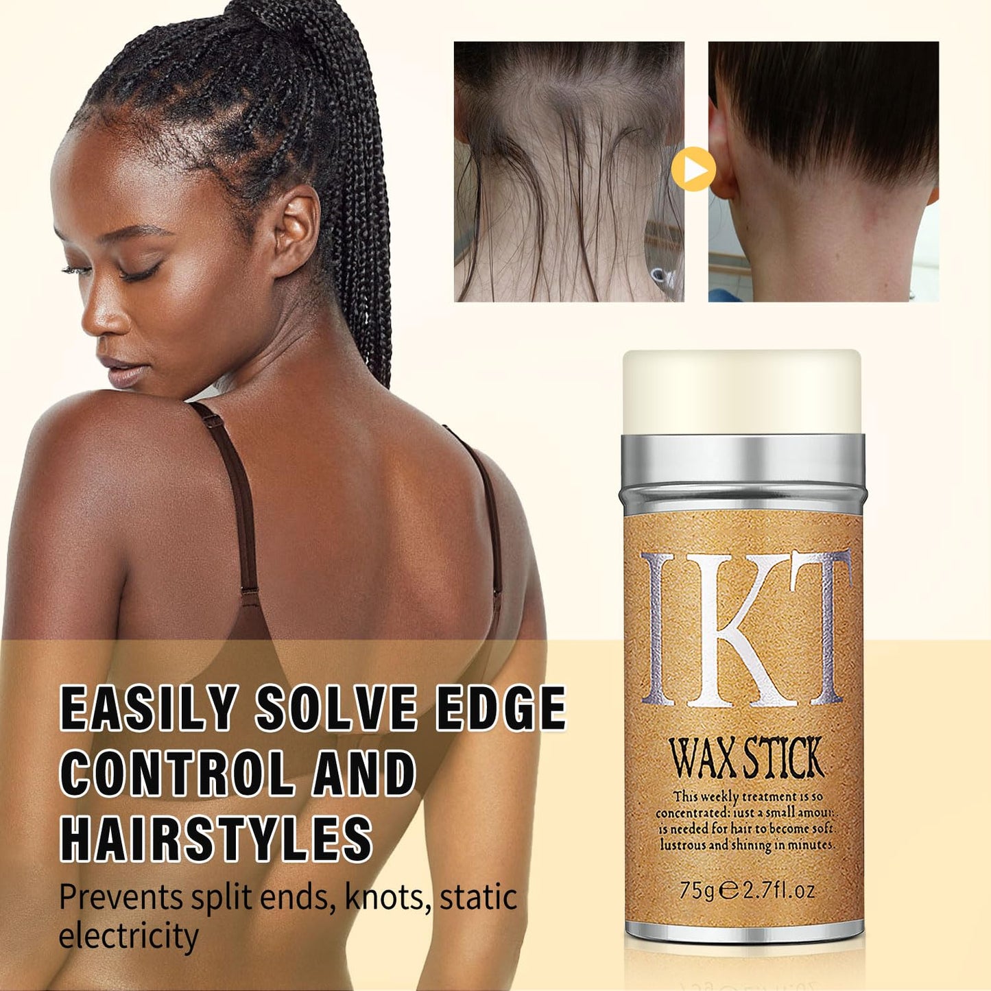 Pack Of 2 IKT Hair Gel Wax Stick | Gel-Based Hair Styling Wax for Women & Kids