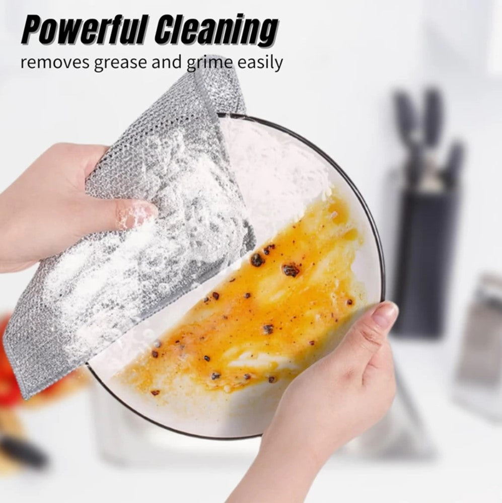 Magic Dishcloth – Metal Wire Cleaning Cloth for Kitchen, Pots & Silver Dish Washing