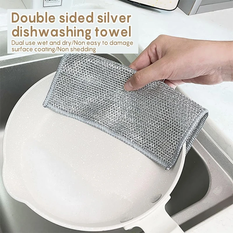 Magic Dishcloth – Metal Wire Cleaning Cloth for Kitchen, Pots & Silver Dish Washing