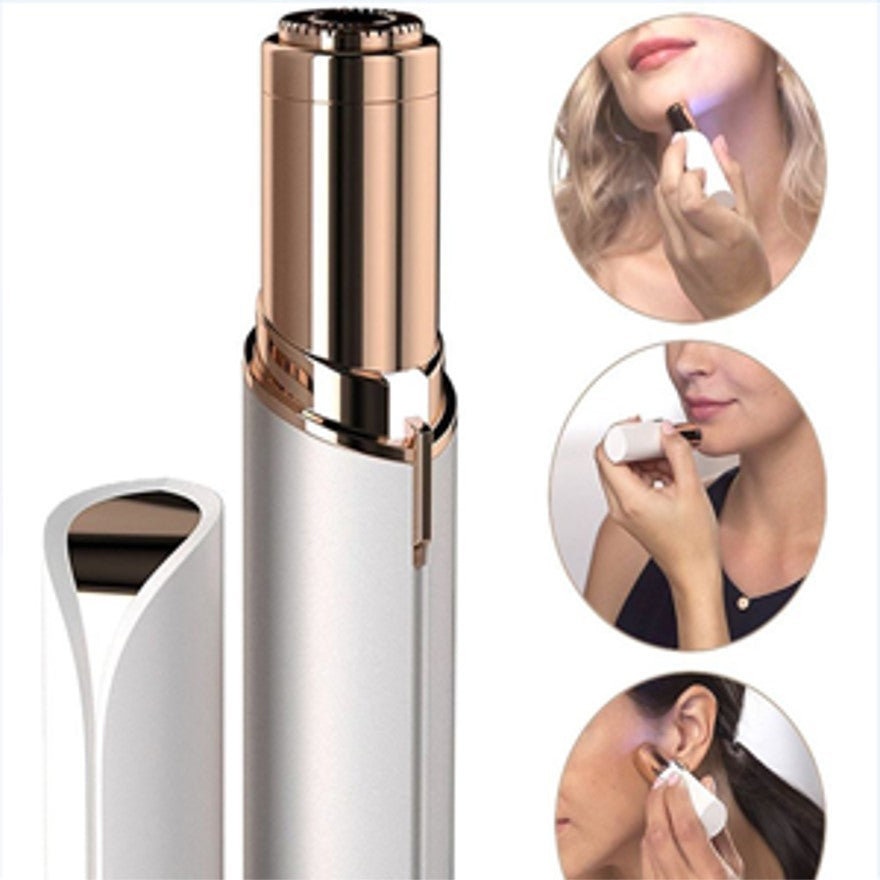 Original Facial Hair Remover Machine – Cell Operated Razor (Rechargeable Alternative Available) in Lipstick Shape – Finishing Touch Epilator for Upper Lips & Eyebrows