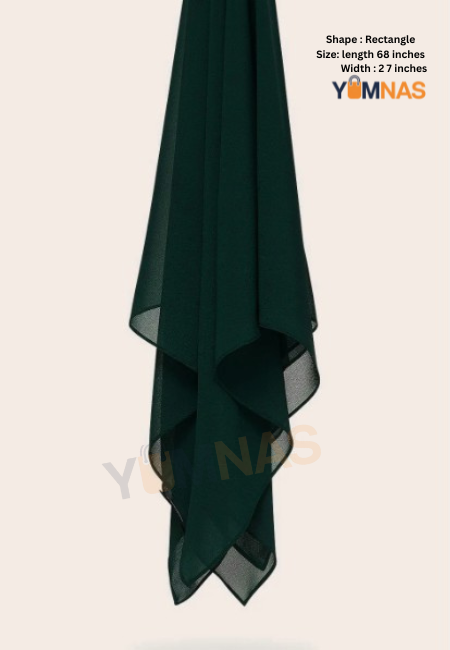 BLUE Luxury Chiffon Hijab for Women & Girls – Lightweight, Elegant, Non-Slip Georgette Scarf | Free Gift Included