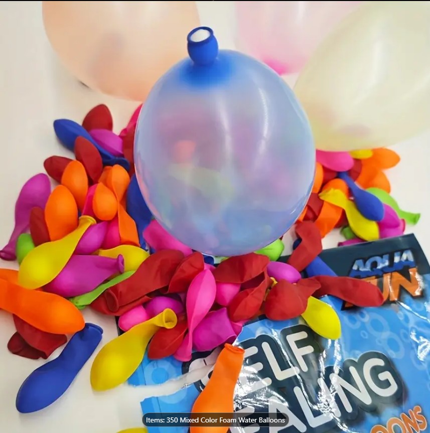 Mixed Color Water Balloons – Red, Blue, Green, Yellow & Pink | Small Latex Round Balloons for Kids & Adults Outdoor Party Games, Weddings & Summer Fun