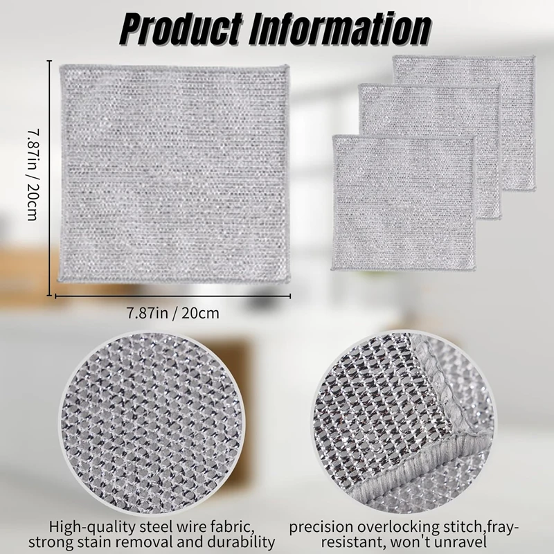 Magic Dishcloth – Metal Wire Cleaning Cloth for Kitchen, Pots & Silver Dish Washing