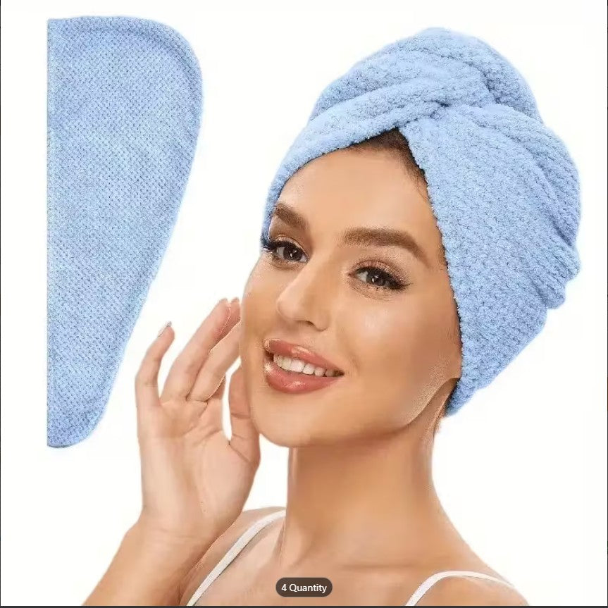 Quick-Dry Microfiber Hair Towel – Ultra Soft Turban Head Wrap for Women
