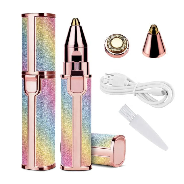 Original Facial Hair Remover Machine – Cell Operated Razor (Rechargeable Alternative Available) in Lipstick Shape – Finishing Touch Epilator for Upper Lips & Eyebrows