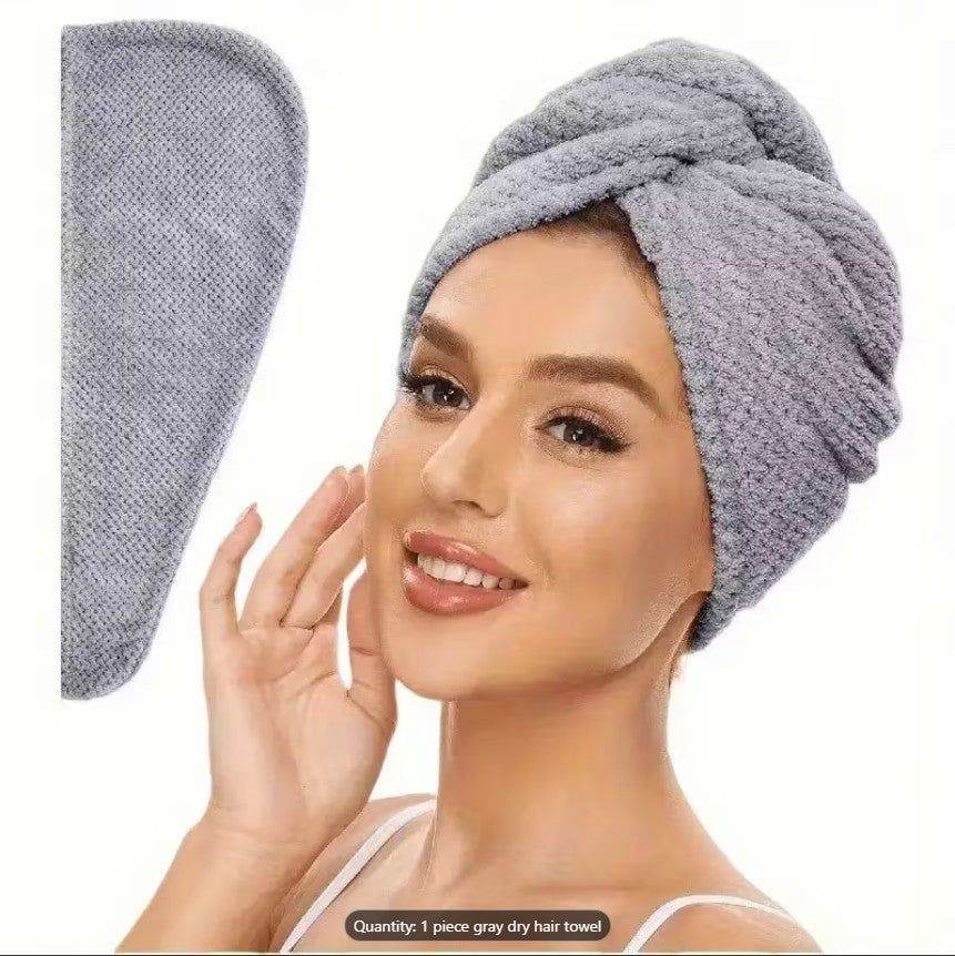 Quick-Dry Microfiber Hair Towel – Ultra Soft Turban Head Wrap for Women