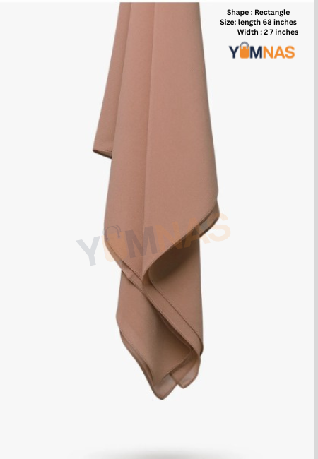 SANDY BROWN Luxury Chiffon Hijab for Women & Girls – Lightweight, Elegant, Non-Slip Georgette Scarf | Free Gift Included