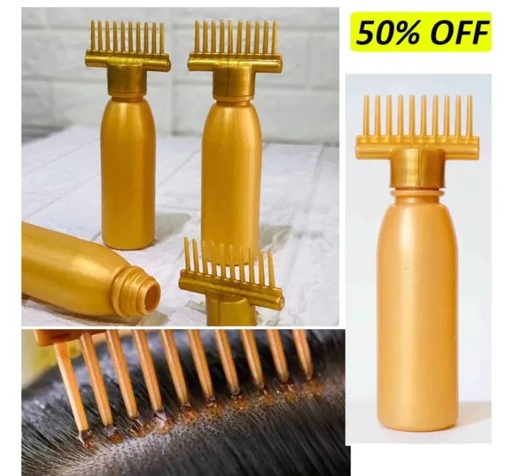 Yellow Hair Oil Comb Bottle