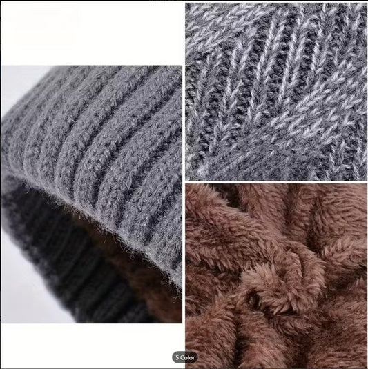 3 PCS Winter Hat & Scarf Set for Women & Men