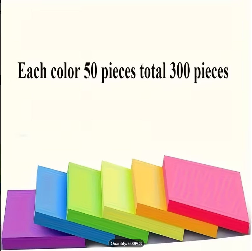 12 COLOUR PACK Vibrant Neon Sticky Notes Set