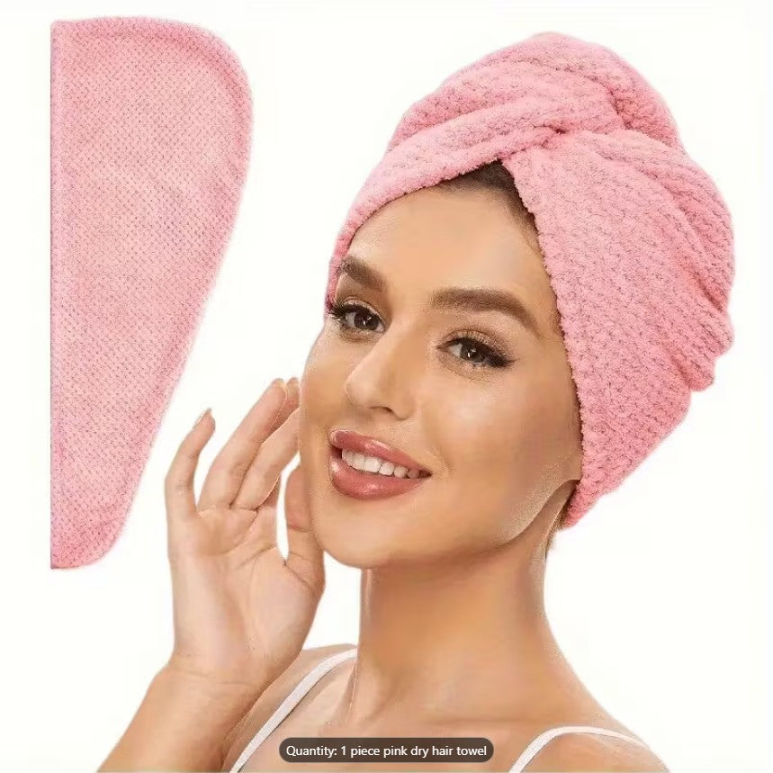 Quick-Dry Microfiber Hair Towel – Ultra Soft Turban Head Wrap for Women