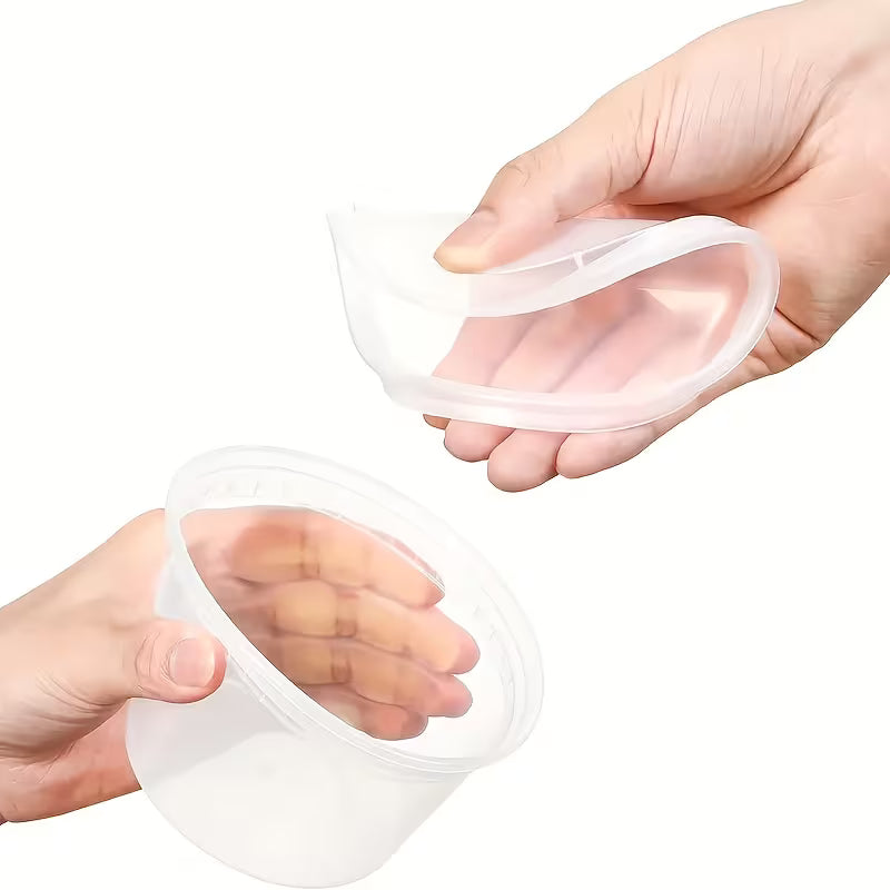 10pcs of 8oz/12oz/16oz Plastic Cooked Food Containers with Lids