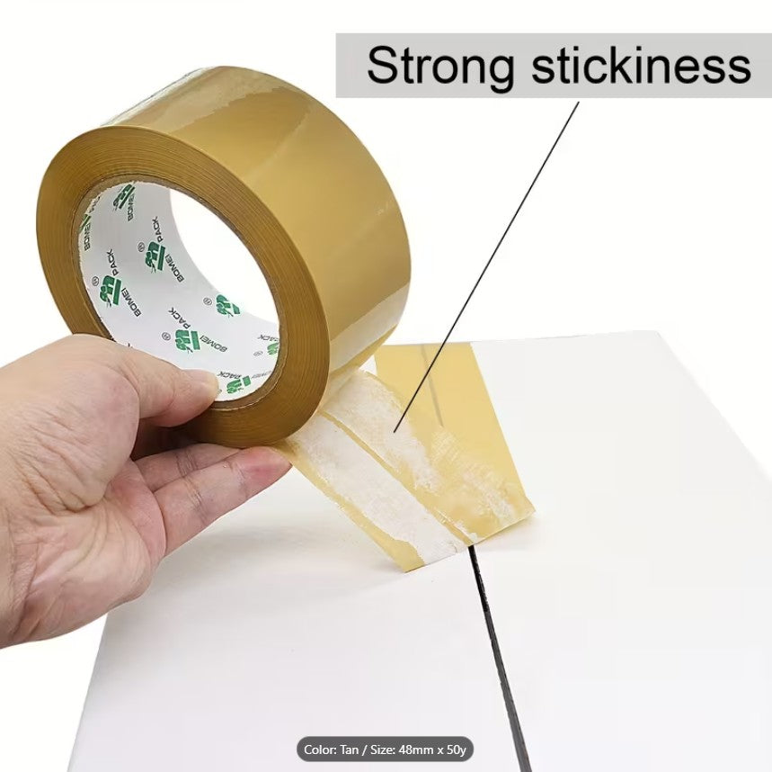 Large Roll Heavy-Duty Kraft Paper Tape – Extra Strong Adhesive, No Residue, Easy Tear Packaging & Shipping Tape