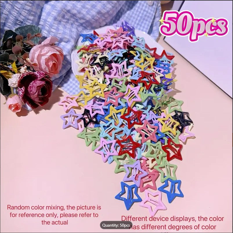 4 Pcs Colorful Star BB Hair Clips for Girls