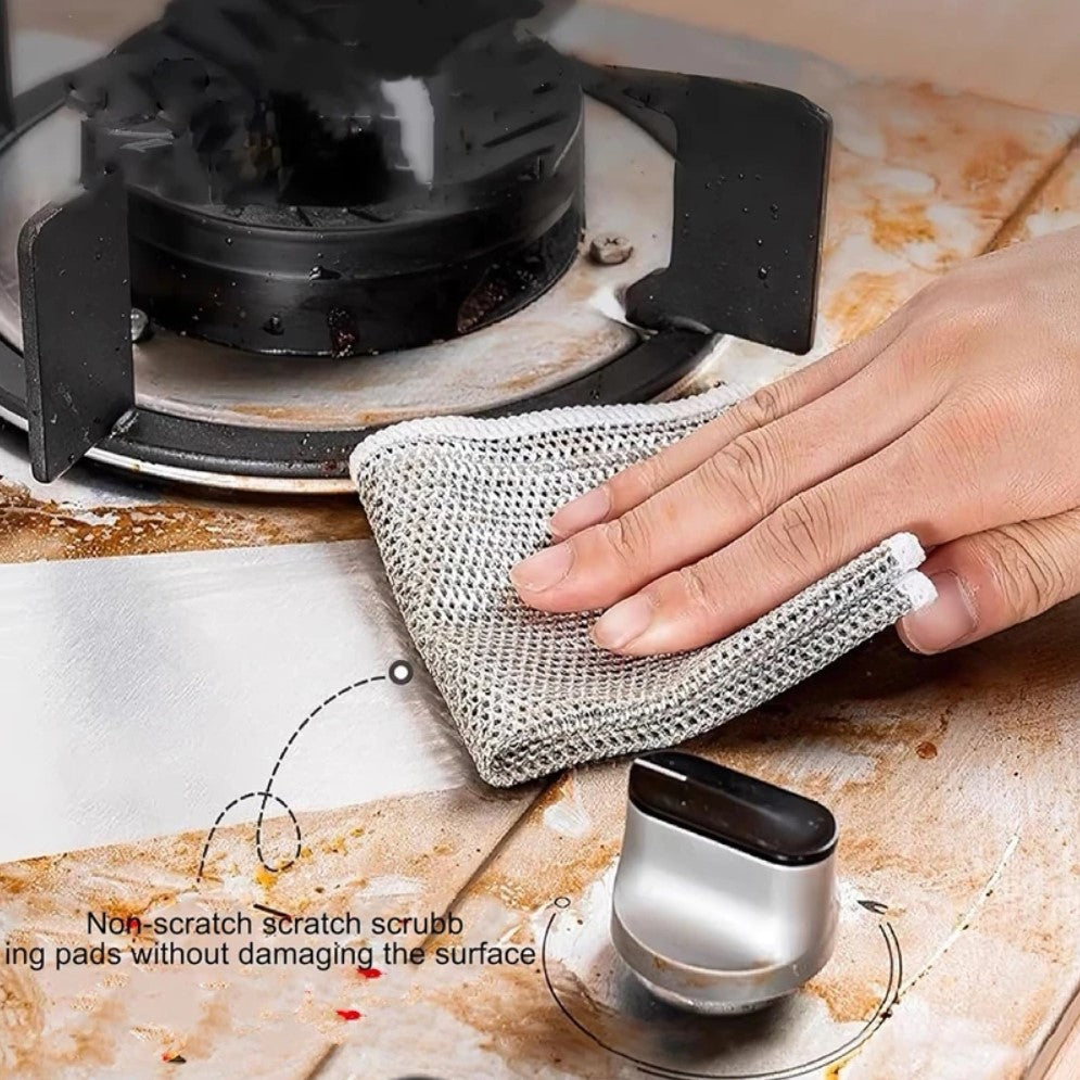 Magic Dishcloth – Metal Wire Cleaning Cloth for Kitchen, Pots & Silver Dish Washing