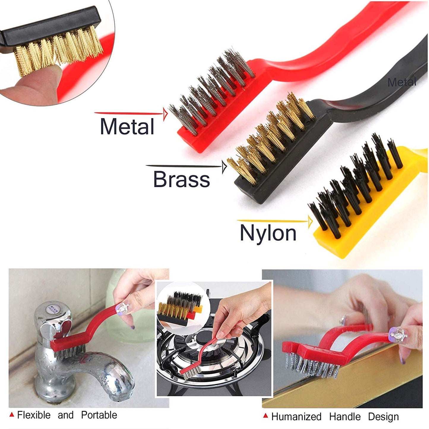 3Pcs Wire Brush Set