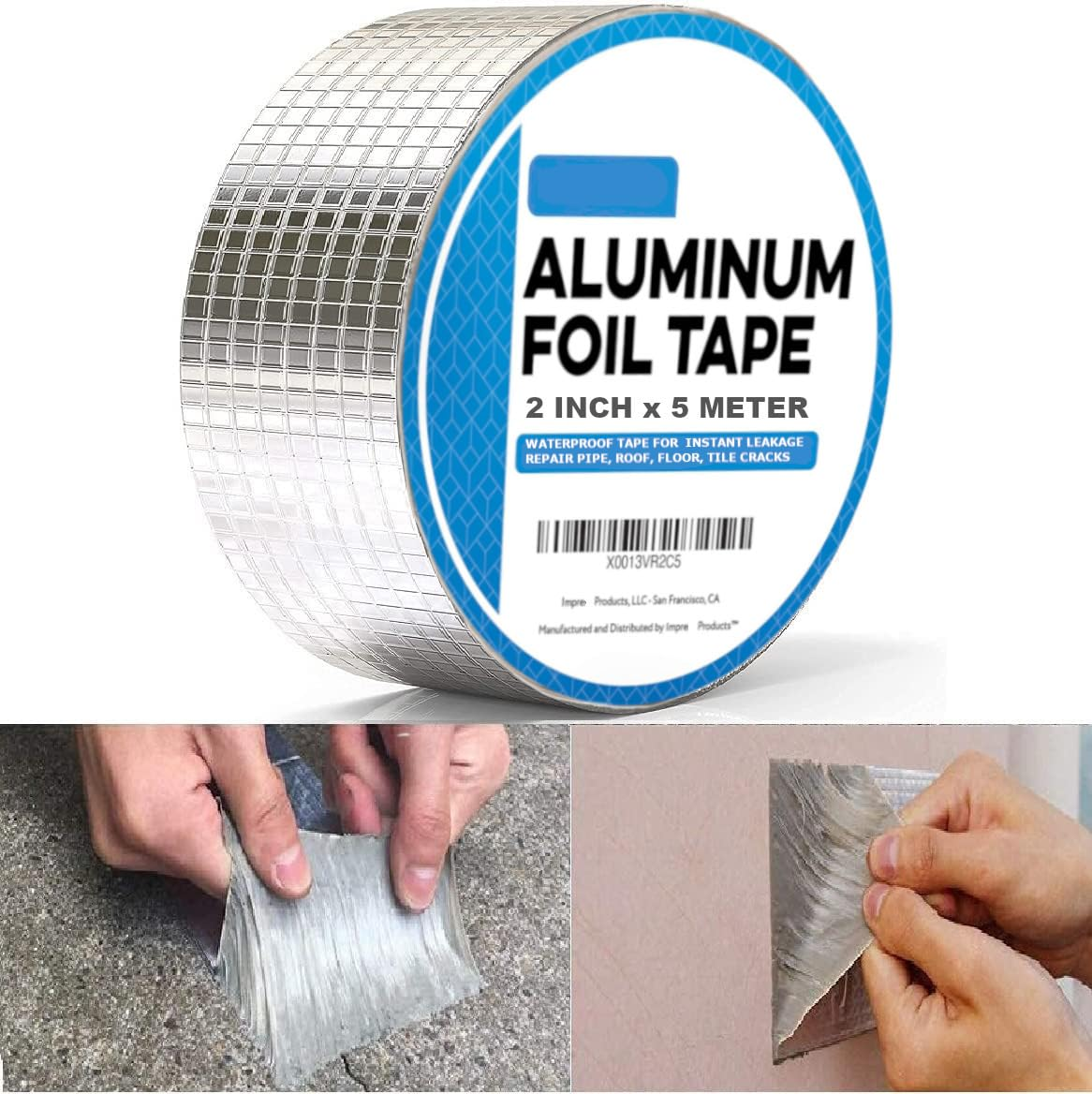 PACK OF 2 Water Proof Butyl Rubber Aluminum Foil Tape