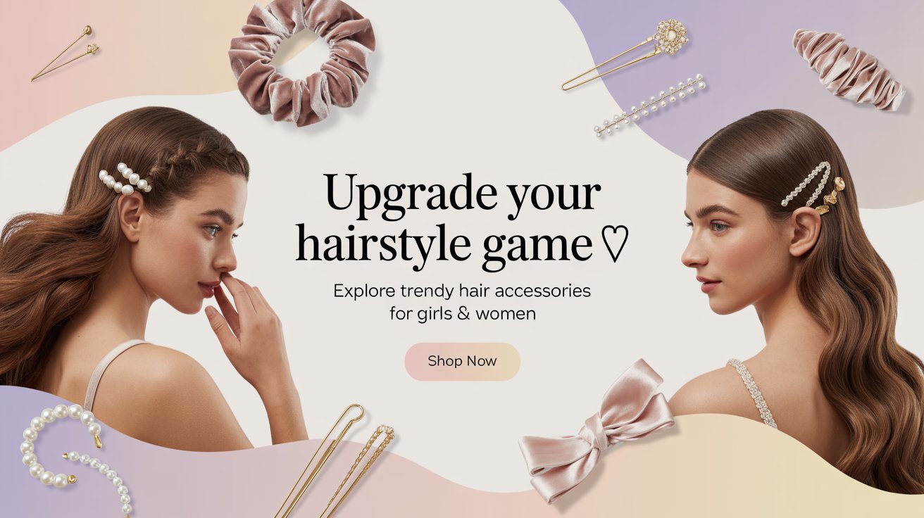  latest collection of hair accessories for girls and women. 💕 From cute hair clips, elegant headbands, and soft scrunchies to stylish barrettes and pins, 