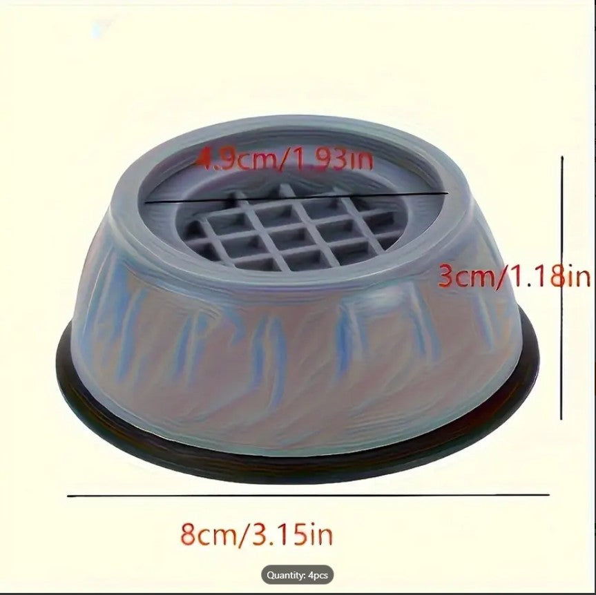 Pack of 4 Anti Vibration Washing Machine Feet Mats | Anti-Slip Noise Cancelling Shock Absorber Pads for Washer, Dryer, Furniture & Appliances