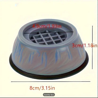 Pack of 4 Anti Vibration Washing Machine Feet Mats | Anti-Slip Noise Cancelling Shock Absorber Pads for Washer, Dryer, Furniture & Appliances