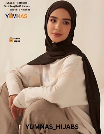 Brown Luxury Chiffon Hijab for Women & Girls