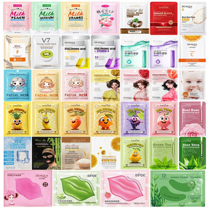 Pack of 10 Moisturizing Facial Face Sheet Mask,