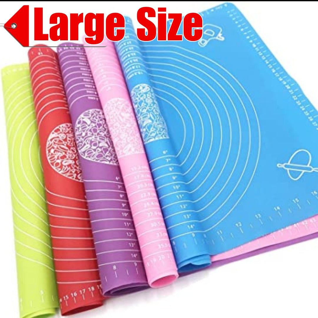 Large Size Silicon Roti Mat Pastry Fondant Dough Rolling Mat Non-Stick Chapati Sheet for Baking, Kneading & Rolling, Heat Resistant Reusable Silicone Surface for Kitchen Use