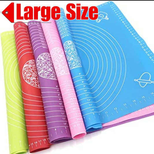 Large Size Silicon Roti Mat Pastry Fondant Dough Rolling Mat Non-Stick Chapati Sheet for Baking, Kneading & Rolling, Heat Resistant Reusable Silicone Surface for Kitchen Use