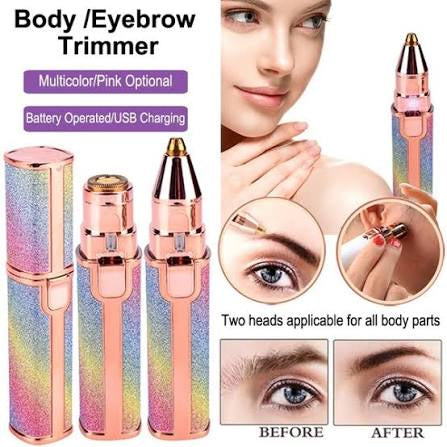 Eyebrow Trimmer 2 in 1 Rechargeable Eyebrow Trimmer Machine, Flawless 2in1 Electric Hair Remover, Facial Hair Removal Device for Women, Portable Precision Eyebrow & Face Hair Removal Tool