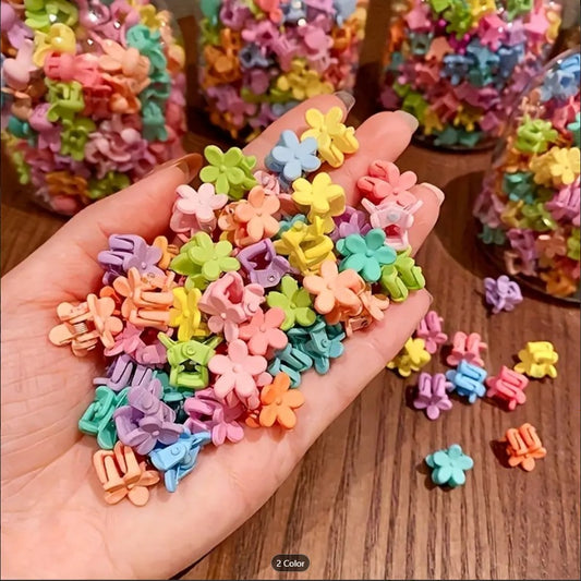 72 PCS Mini Flower Hair Claw Clips for Kids – Assorted Colors, Cute Plastic Hair Accessories for Girls Ages 3-14 | Gentle Grip for Fine Hair, Non-Slip, Versatile & Stylish Daily Wear Hair Clips