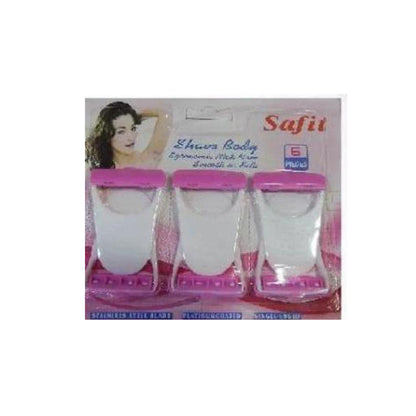 Sofit Pack of 6 pieces Razor set for Womens under Arm - Platinum coated single edged Razor