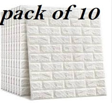 Self-Adhesive 3D Wall Brick Sheet / Wallpaper For Room / White Fomic Wall Stickers For Home Decoration 35*38cm Waterproof