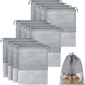 Travel Shoes Storage bag with clear window non-woven with PVC Bag