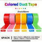 3 Rolls Heavy-Duty Clear Packing Tape (2.6mil, 10m Each) + 6pcs Multi-Color Waterproof Cloth Tape (9 Mil x 5.08cm x 14.94m) – Strong Adhesive, Durable Sealing for Shipping, Storage, Crafts & Repairs