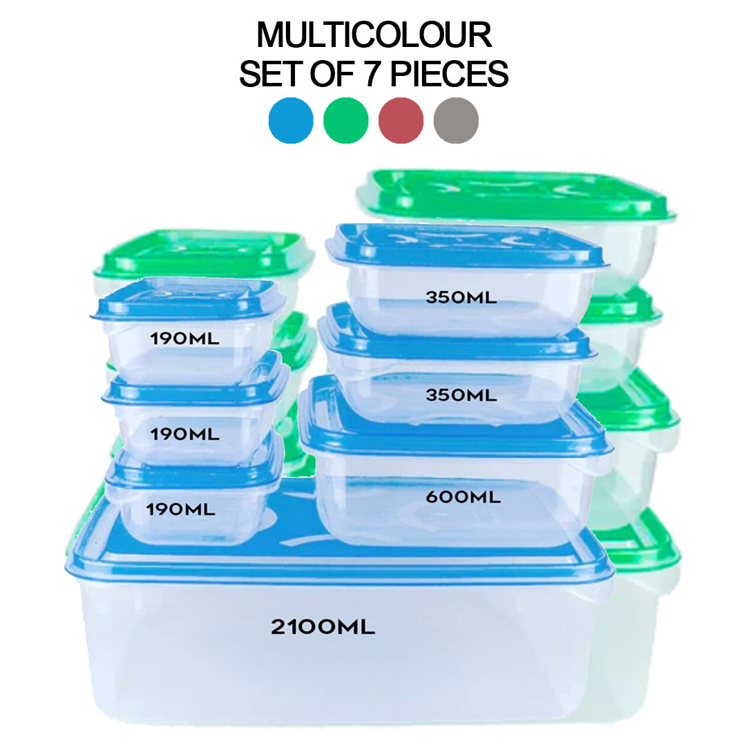 ( 7PC SET) IKEA STYLE FOOD CONTAINERS, THUMB LOCK FOOD CONTAINER, STACKABLE PLASTIC STORAGE BOXES