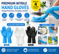 4 Pcs Nitrile Gloves Disposable Latex Free Powder Free, Waterproof & Durable Rubber Gloves for Kitchen, Cooking, Food Handling, Cleaning, Beauty, Photoshoot, Hair Dye, Painting and Pet Care.( white , Black & Blue ) Extra Large X