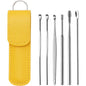 Ear Wax Cleaning Kit 6 Pcs Ear Pick Tools, Wax Removal Kit, Ear Cleaning Tool Set, Spring Earwax Cleaner Tool for Children and Adult Multicolor