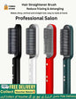 2-in-1 Heated Styling Brush – Anti-Frizz Hair Smoothing & Curling Tool for Home or Trave