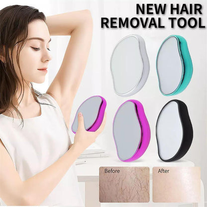 Hair Removal Painless Physical Manual Epilator- Crystal Hair Eraser Nano Glass Hair Remover-Washable Portable Hair Removal Beauty Tool- Hair Eraser Stone for Man and Women multicolor