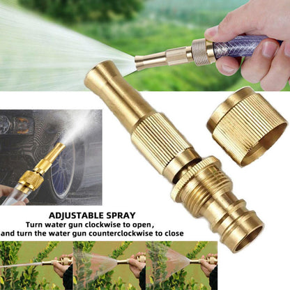 Water Nozzle Garden Spray Gu-n 4 Mode High Pressure Bra-ss Direct Nozzle Booster Adjustable Hose Nozzle Garden Brass Spray Nozzle Hose Nozzle Spray Adapter