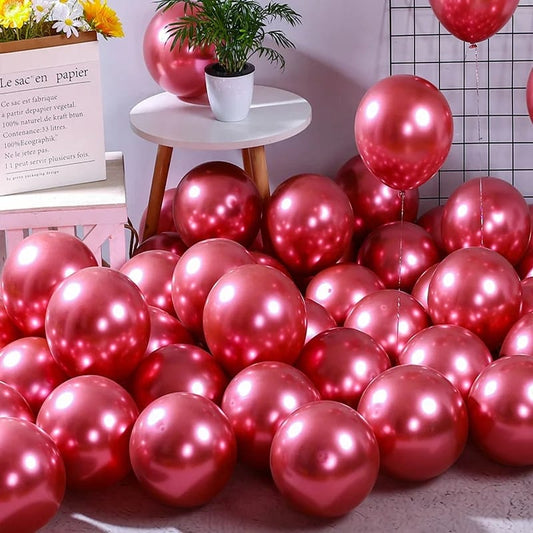 Pack of Large Metallic Shiny Balloons – Assorted Colors Party Balloons for Birthday, Wedding, Baby Shower, Anniversary & Festive Decorations