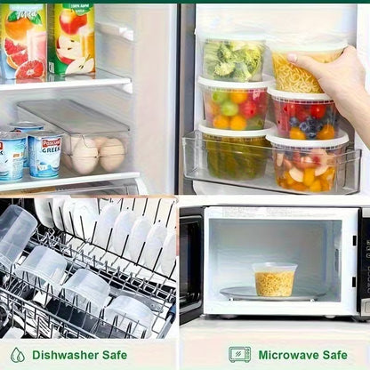 10pcs of 8oz/12oz/16oz Plastic Cooked Food Containers with Lids