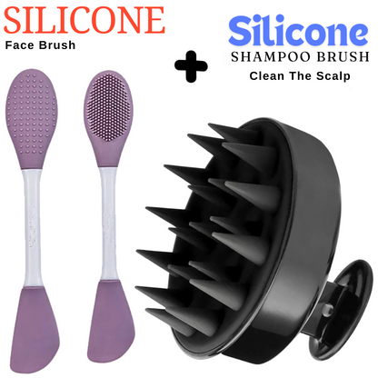 Silicone Double Head Mask Brush, Silicone Face Wash Brush