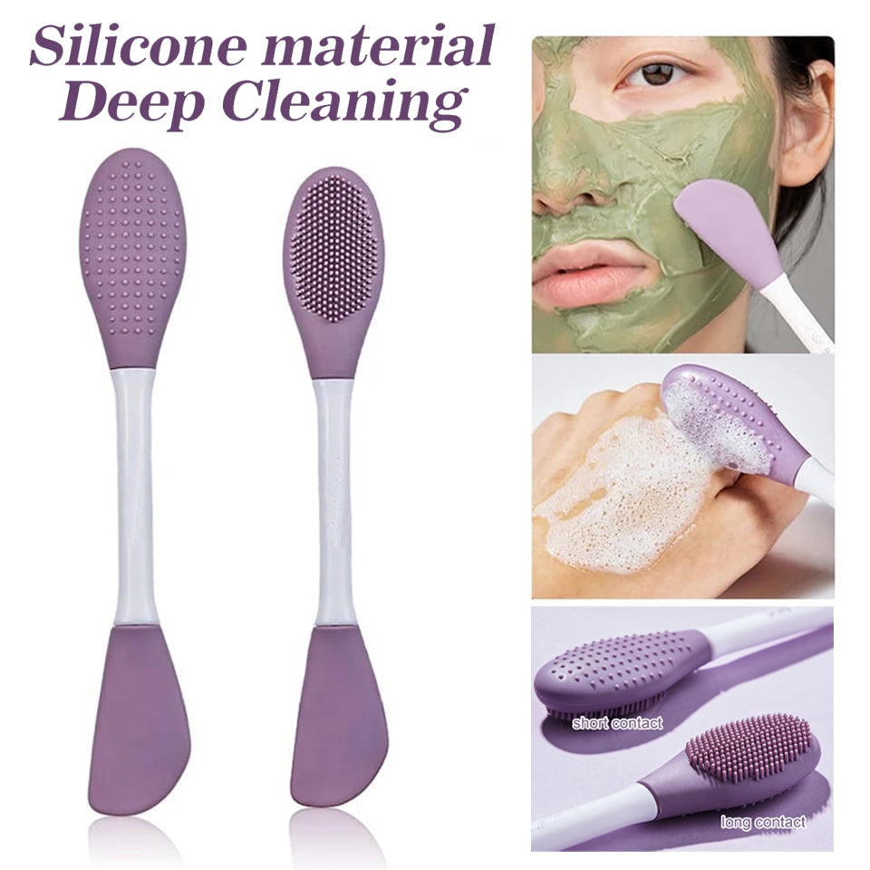 Silicone Double Head Mask Brush, Silicone Face Wash Brush
