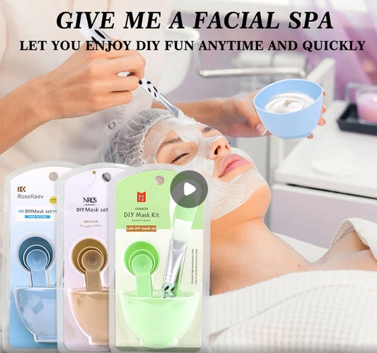 Professional DIY Facial Mask Mixing Bowl Set | Beauty Tool Kit with Spoon, Brush, Scraper & Spray Bottle | Lightweight & Flexible Skincare Spa Set for Home & Salon
