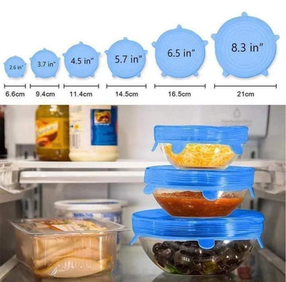 Kitchen Reusable Silicone Stretch Seal Lid Preservation Vacuum Food Storage Bowl Cover