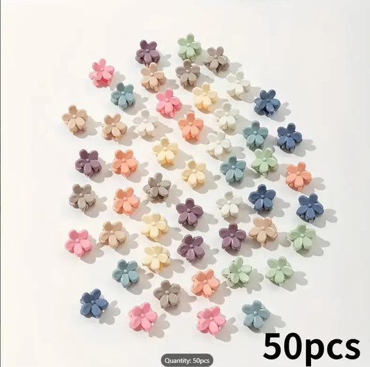 72 PCS Mini Flower Hair Claw Clips for Kids – Assorted Colors, Cute Plastic Hair Accessories for Girls Ages 3-14 | Gentle Grip for Fine Hair, Non-Slip, Versatile & Stylish Daily Wear Hair Clips