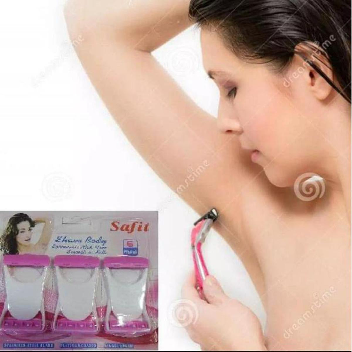Sofit Pack of 6 pieces Razor set for Womens under Arm - Platinum coated single edged Razor
